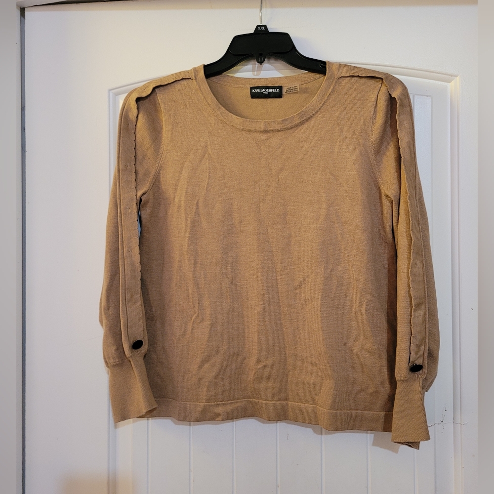 Karl Lagerfeld Tan Womens Sweater Size Medium